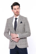 Slim-Fit-Checked-Beige-Men-Blazer-Wessi-2