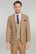 Slim-Fit-Checked-Beige-Men-Suit-Wessi-6