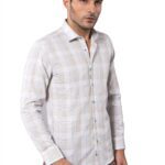 Slim Fit Checked Beige Shirt - Wessi