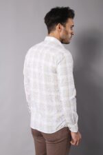 Slim-Fit-Checked-Beige-Shirt-Wessi-2