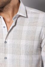 Slim-Fit-Checked-Beige-Shirt-Wessi-3