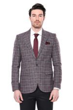 Slim-Fit-Checked-Burgundy-Men-Blazer-Wessi-5