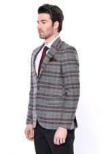 Slim-Fit-Checked-Burgundy-Men-Blazer-Wessi-5