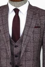 Slim-Fit-Checked-Burgundy-Men-Suit-Wessi-1