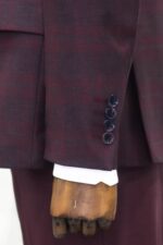 Slim-Fit-Checked-Burgundy-Men-Suit-Wessi-4