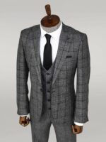Slim-Fit-Checked-Dark-Grey-Men-Suit-Wessi-2