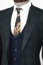 Slim-Fit-Checked-Green-Men-Suit-Wessi-1