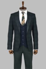 Slim-Fit-Checked-Green-Men-Suit-Wessi-3
