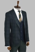 Slim-Fit-Checked-Green-Men-Suit-Wessi-4