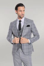 Slim-Fit-Checked-Grey-Men-Suit-Wessi-5