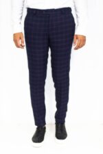 Slim-Fit-Checked-Navy-Blue-Men-Pants-Wessi-2