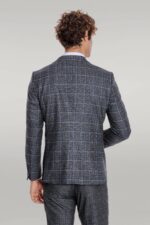 Slim-Fit-Checked-Patterned-Black-Men-Suit-Wessi-3