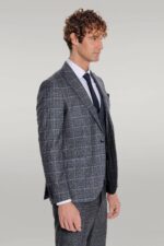 Slim-Fit-Checked-Patterned-Black-Men-Suit-Wessi-4