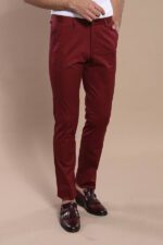 Slim-Fit-Cotton-Burgundy-Men-Pants-Wessi-2