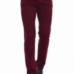Slim Fit Cotton Burgundy Men Pants - Wessi