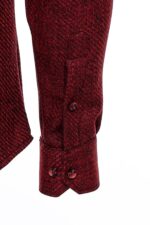 Slim-Fit-Cotton-Plain-Burgundy-Men-Lumberjack-Shirt-Wessi-3