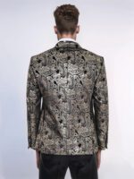 Slim-Fit-Gold-Paisley-Patterned-Black-Men-Tuxedo-Blazer-Wessi-2