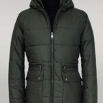 Slim Fit Hooded Green Men Coat - Wessi
