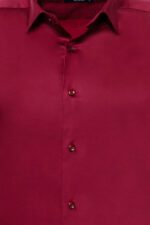Slim-Fit-Long-Sleeve-Burgundy-Men-Shirt-Wessi-1