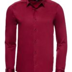 Slim Fit Long Sleeve Burgundy Men Shirt - Wessi