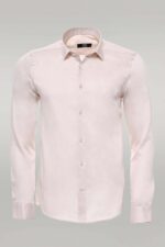 Slim Fit Long Sleeve Ivory Men Shirt
