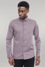 Slim Fit Long Sleeves Grey Men Shirt