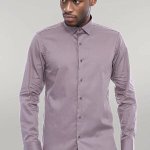 Slim Fit Long Sleeves Grey Men Shirt - Wessi