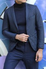 Slim-Fit-Navy-Blue-Quilted-Blazer-Wessi-5
