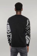 Slim-Fit-Patterned-Black-Sweatshirt-Wessi-3