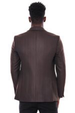 Slim-Fit-Patterned-Brown-Men-Blazer-Wessi-3