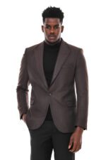Slim-Fit-Patterned-Brown-Men-Blazer-Wessi-5