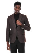 Slim-Fit-Patterned-Brown-Men-Blazer-Wessi-7