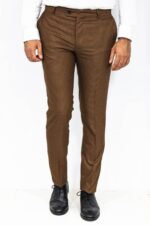 Slim-Fit-Patterned-Brown-Men-Pants-Wessi-2
