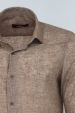 Slim-Fit-Patterned-Brown-Men-Shirt-Wessi-2