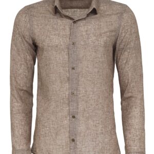 Slim Fit Patterned Brown Men Shirt - Wessi