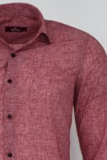 Slim-Fit-Patterned-Burgundy-Men-Shirt-Wessi-1