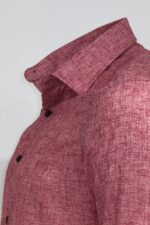 Slim-Fit-Patterned-Burgundy-Men-Shirt-Wessi-2