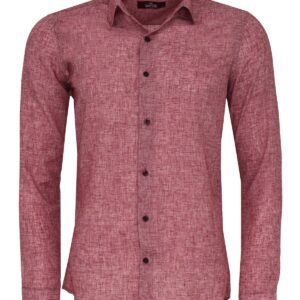 Slim Fit Patterned Burgundy Men Shirt - Wessi