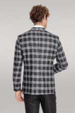 Slim-Fit-Patterned-Checked-Black-Men-Suit-Wessi-3
