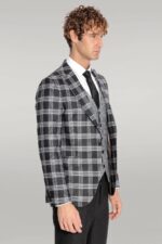 Slim-Fit-Patterned-Checked-Black-Men-Suit-Wessi-4