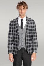 Slim-Fit-Patterned-Checked-Black-Men-Suit-Wessi-5