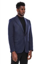 Slim-Fit-Patterned-Dark-Blue-Men-Blazer-Wessi-2