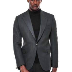 Slim Fit Patterned Dark Green Men Blazer - Wessi
