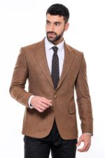 Slim-Fit-Patterned-Light-Brown-Men-Blazer-Wessi-2
