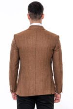 Slim-Fit-Patterned-Light-Brown-Men-Blazer-Wessi-3