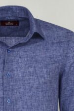 Slim-Fit-Patterned-Navy-Blue-Men-Shirt-Wessi-1