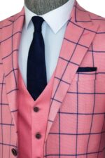 Slim-Fit-Patterned-Pink-Men-Combination-Suit-Wessi-1