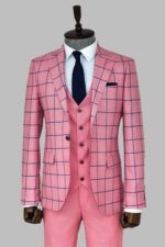 Slim-Fit-Patterned-Pink-Men-Combination-Suit-Wessi-2