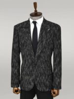 Slim Fit Patterned Sport Black Men Blazer