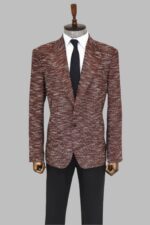 Slim-Fit-Patterned-Sport-Brown-Men-Blazer-Wessi-2